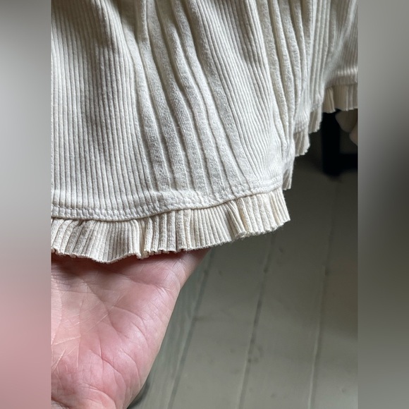 NWT MICHAEL LAUREN on Revolve Roberto Long Sleeve Ruffle Cardigan in Ivory - Picture 14 of 15